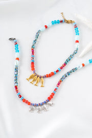 Fish Beaded Necklace | Greek Islands Colors