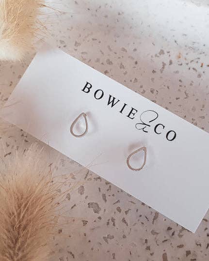 Teardrop Geo Stud Earrings | Gold