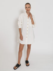 Capri Shirt Dress | White