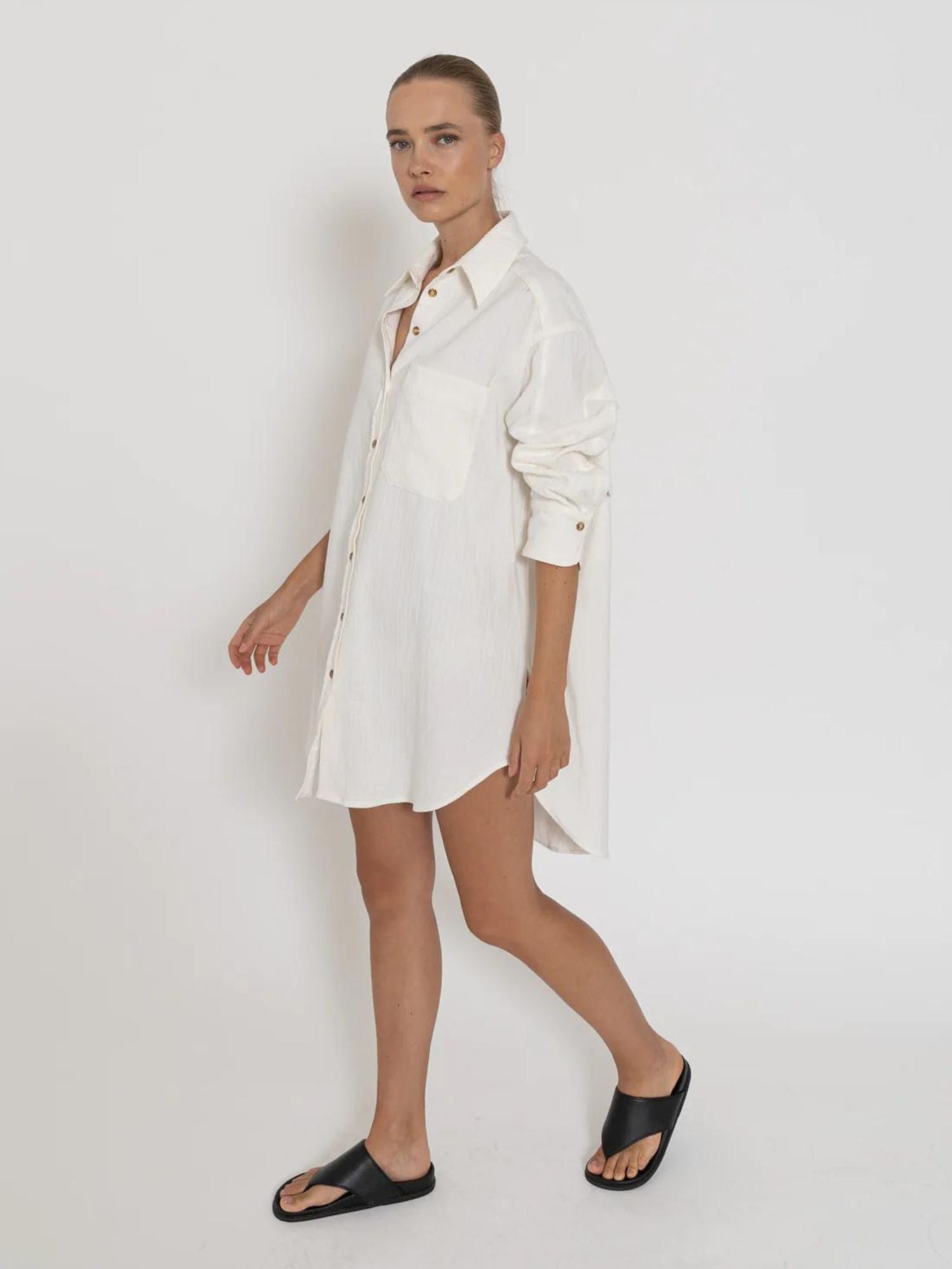 Capri Shirt Dress | White