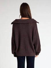 Chunky Knit 1/2 Zip | Chocolate