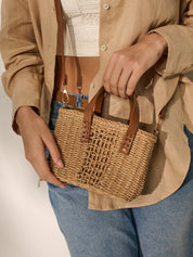 Piccolo Petit Straw Bag in Tan