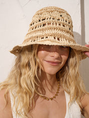 Crochet Summer Straw Hat in Natural