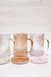 THE HARLEE GLASS MUGS: Pink