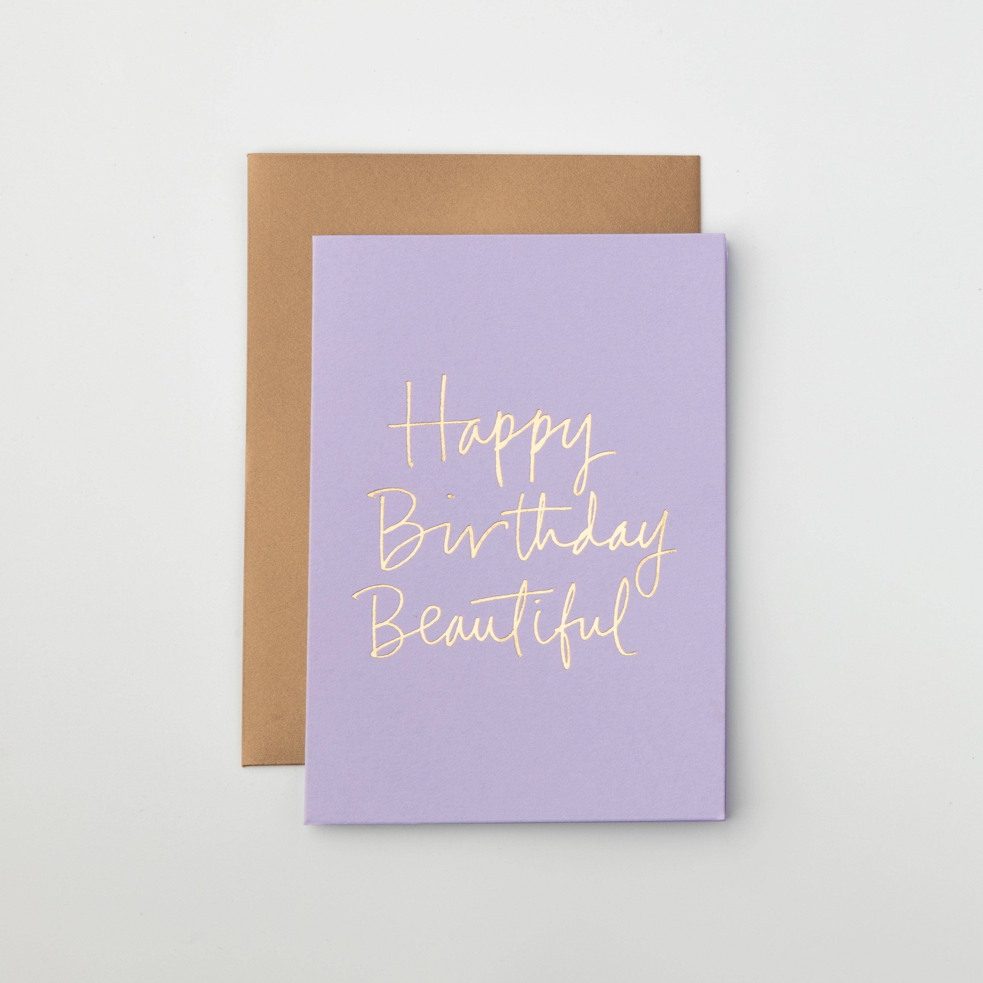 Happy Birthday Beautiful (Lavender) Greeting Card