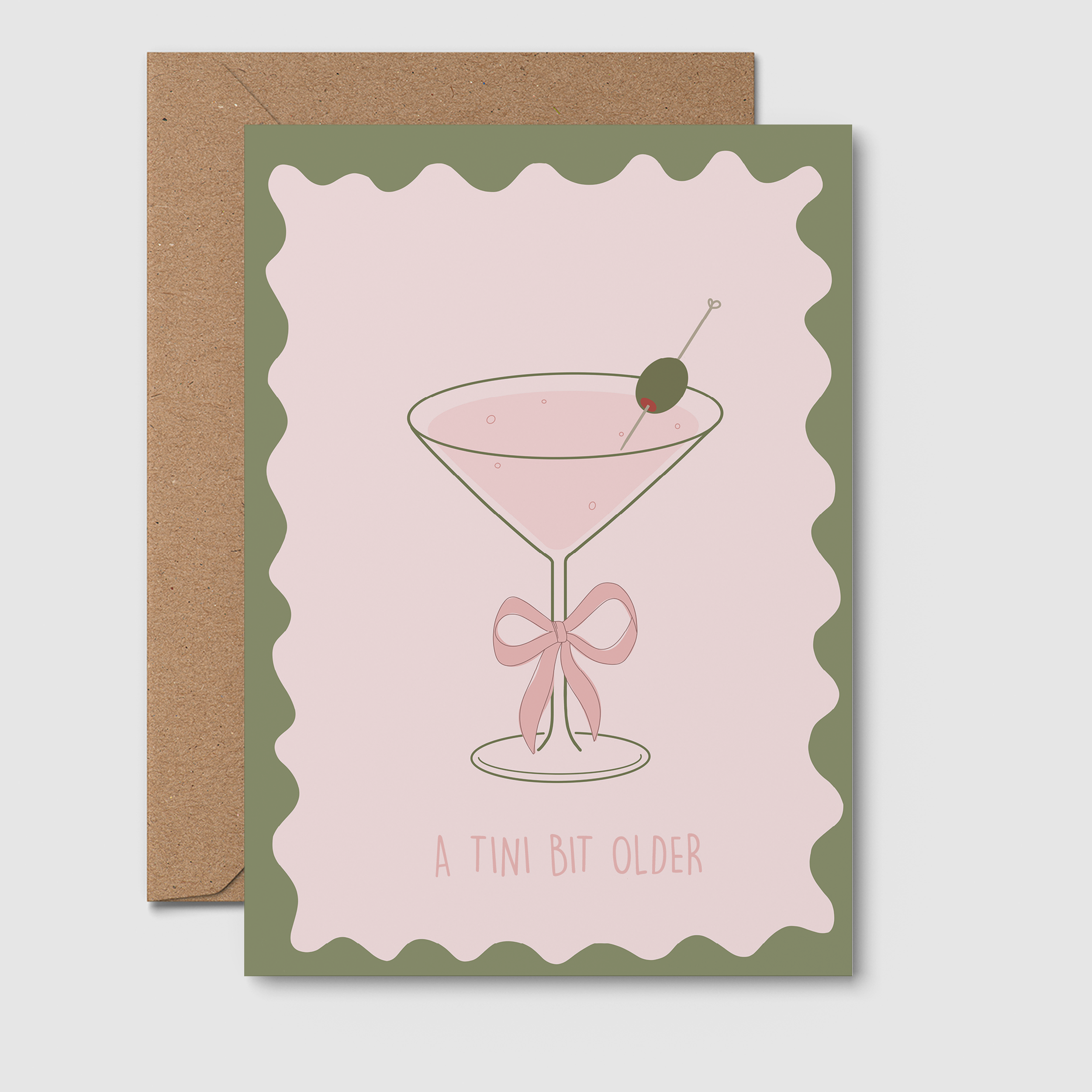 A Tini Bit Older Wavy Green | Birthday Card