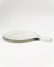 Hammered Glass Round Serving Board: Blush