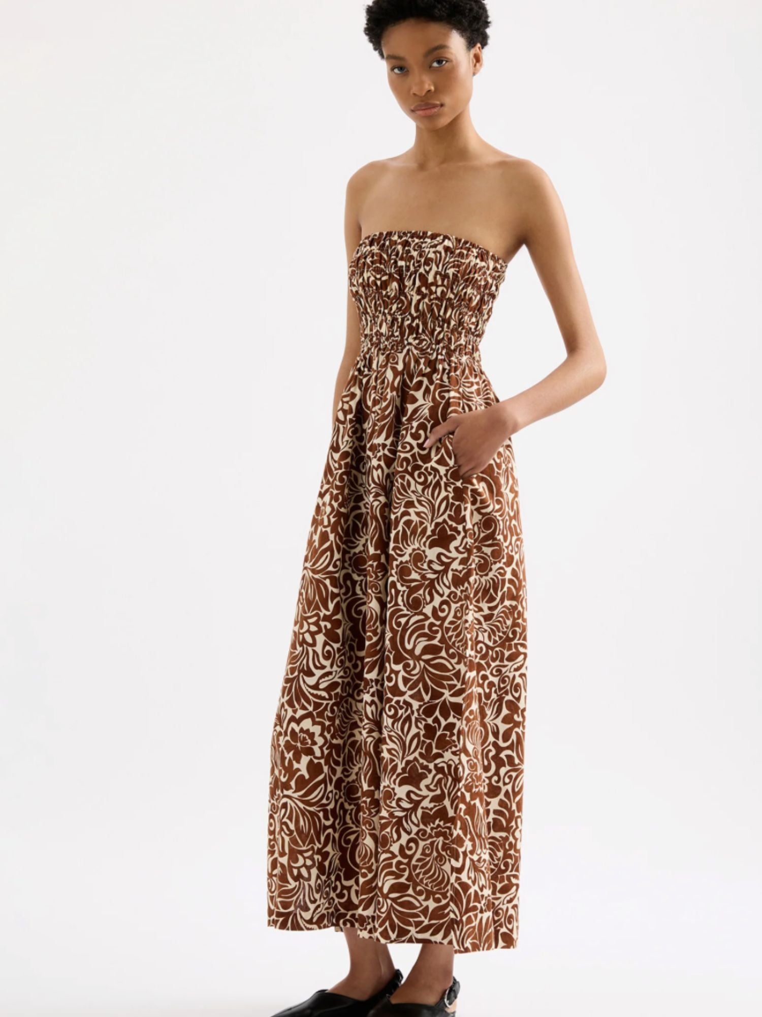 Florense Shirred Maxi Dress