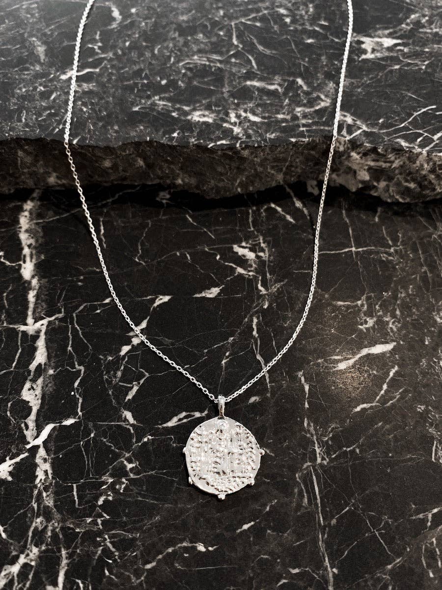 Coin Charm Sterling Silver Plated Necklace