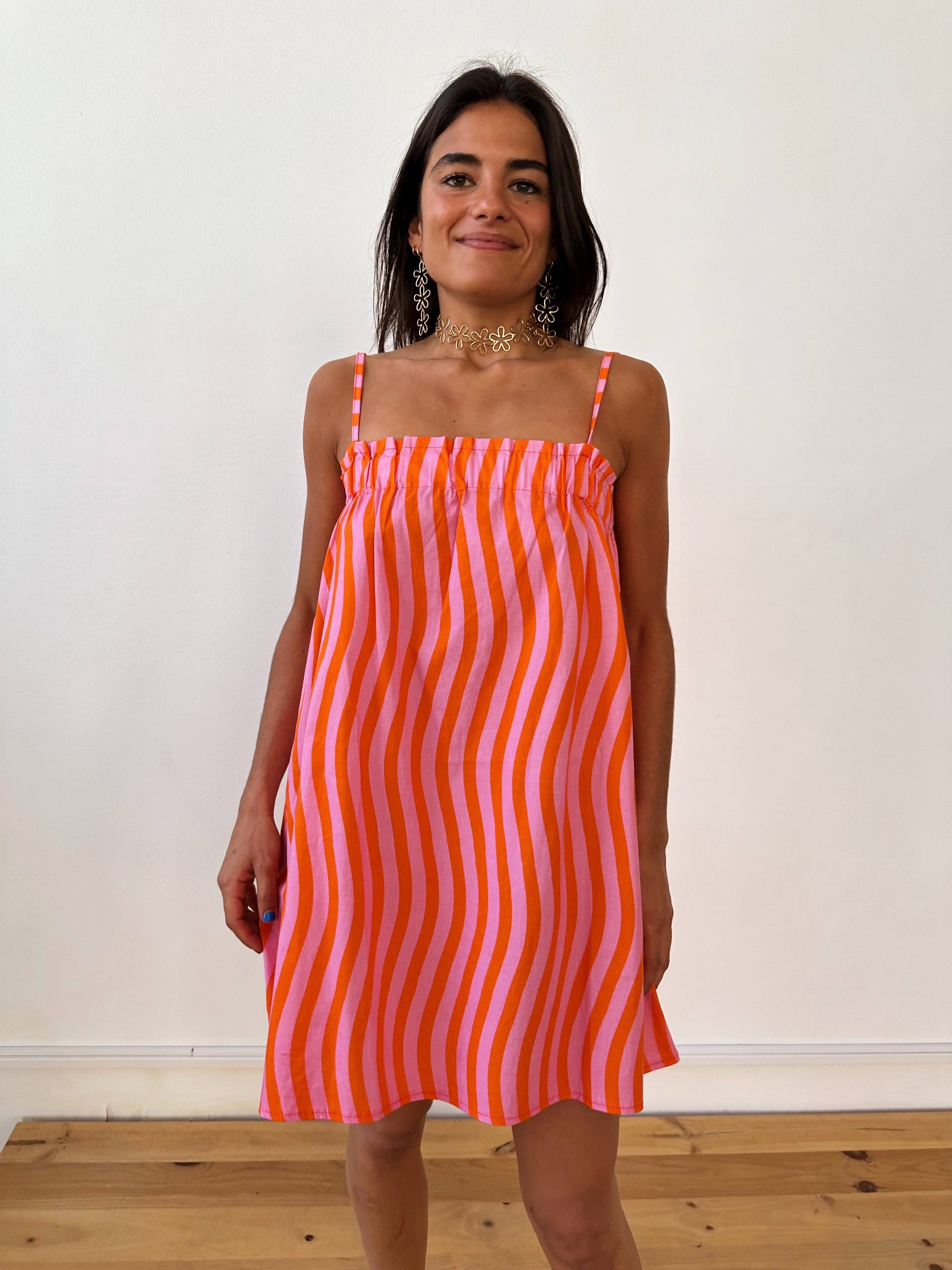 Sira dress | Pink Stripes