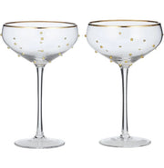 Gimlet Wine Glass Set Of 2 Glass Coupes | Clear\Gold