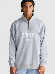 College Logo Quarter Zip | Grey Marle