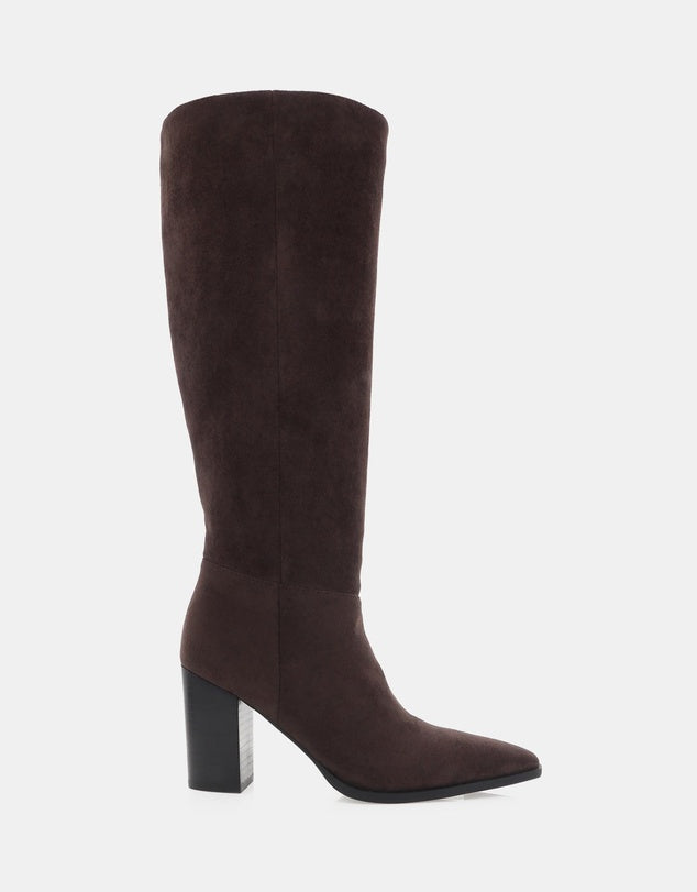 Billini - Britton Knee High Boot | Dark Cacao Suede