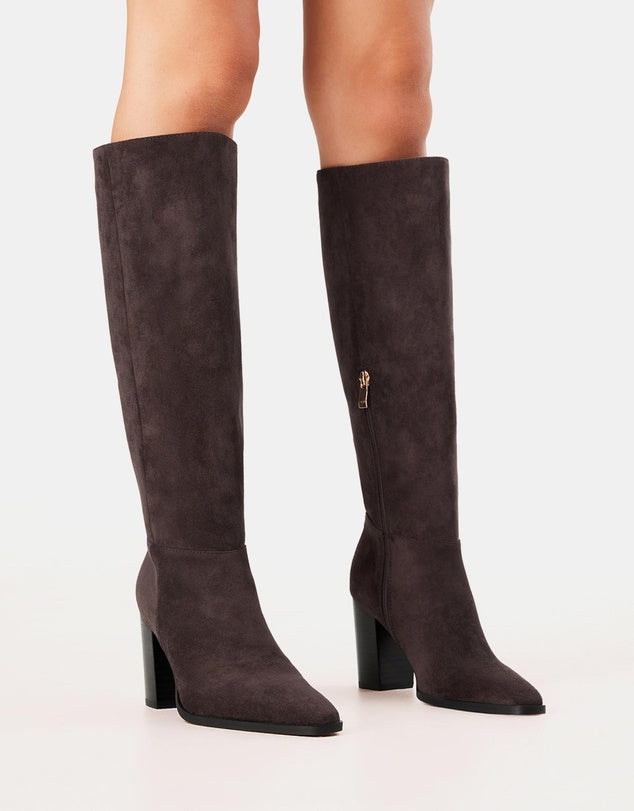 Billini - Britton Knee High Boot | Dark Cacao Suede