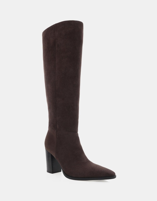 Billini - Britton Knee High Boot | Dark Cacao Suede