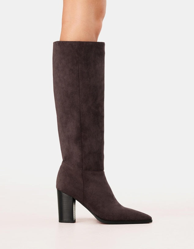 Billini - Britton Knee High Boot | Dark Cacao Suede
