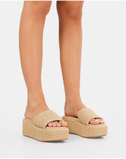 Billini Zabella Platform Slide | Natural Raffia