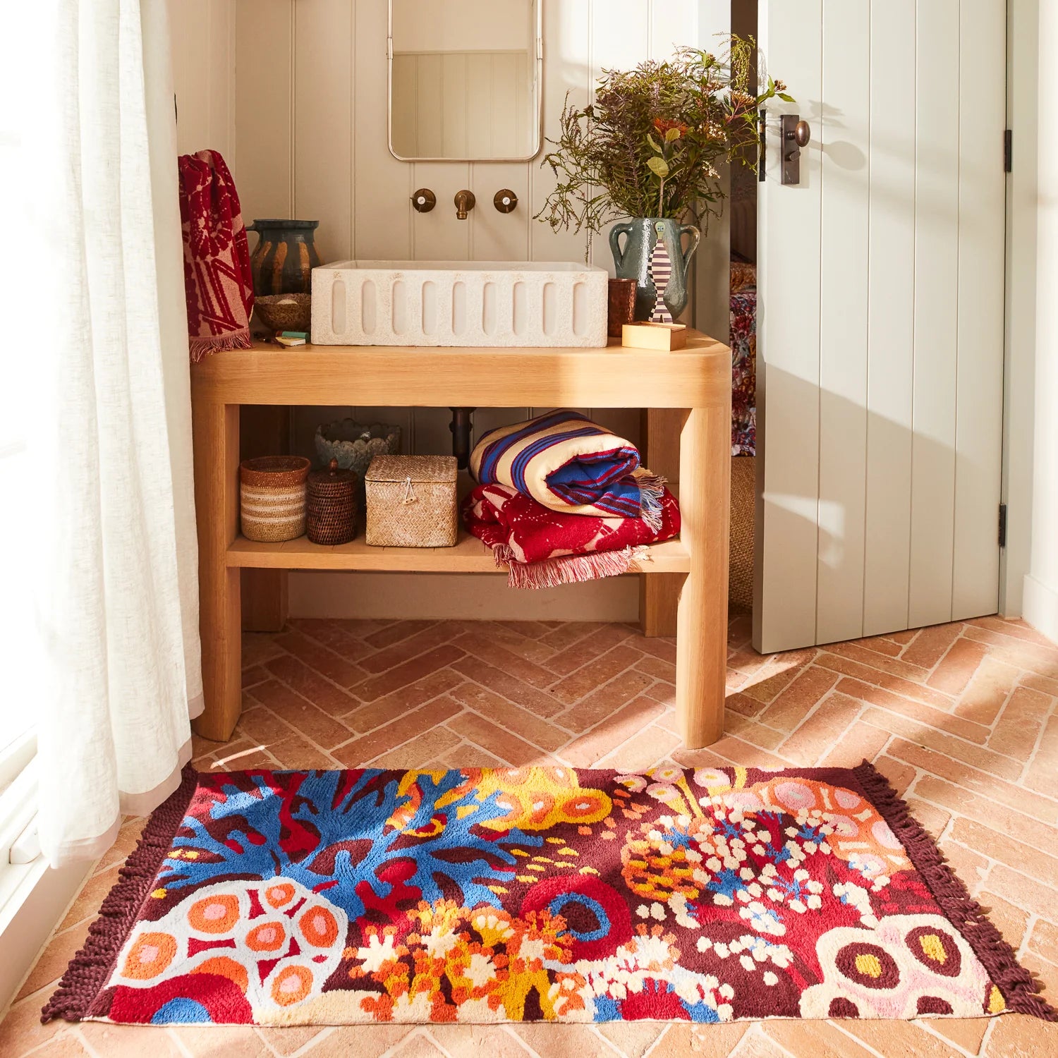 Cora Bath Runner | Garnet