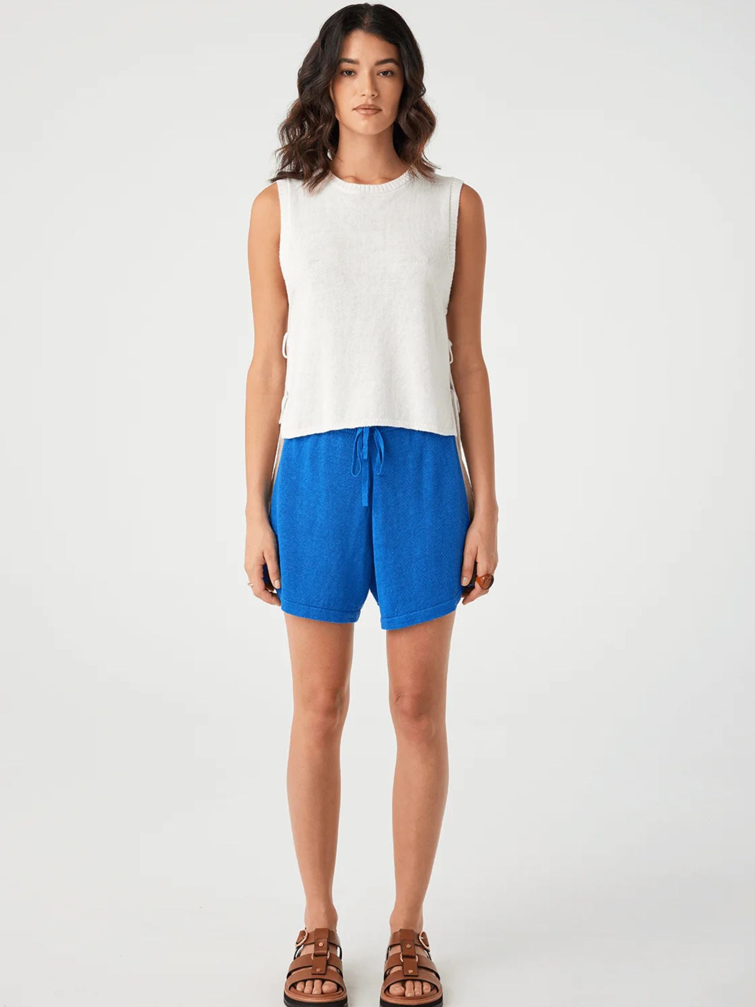 Larri Short | French Blue & Taupe