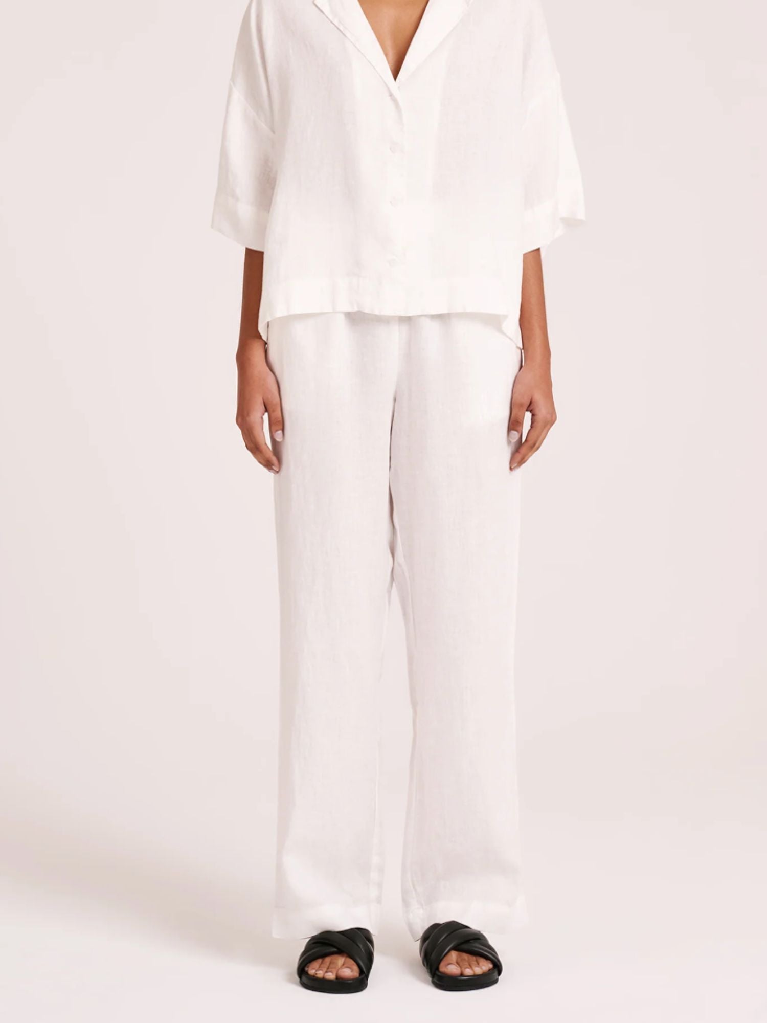 Lounge Linen Pant | White