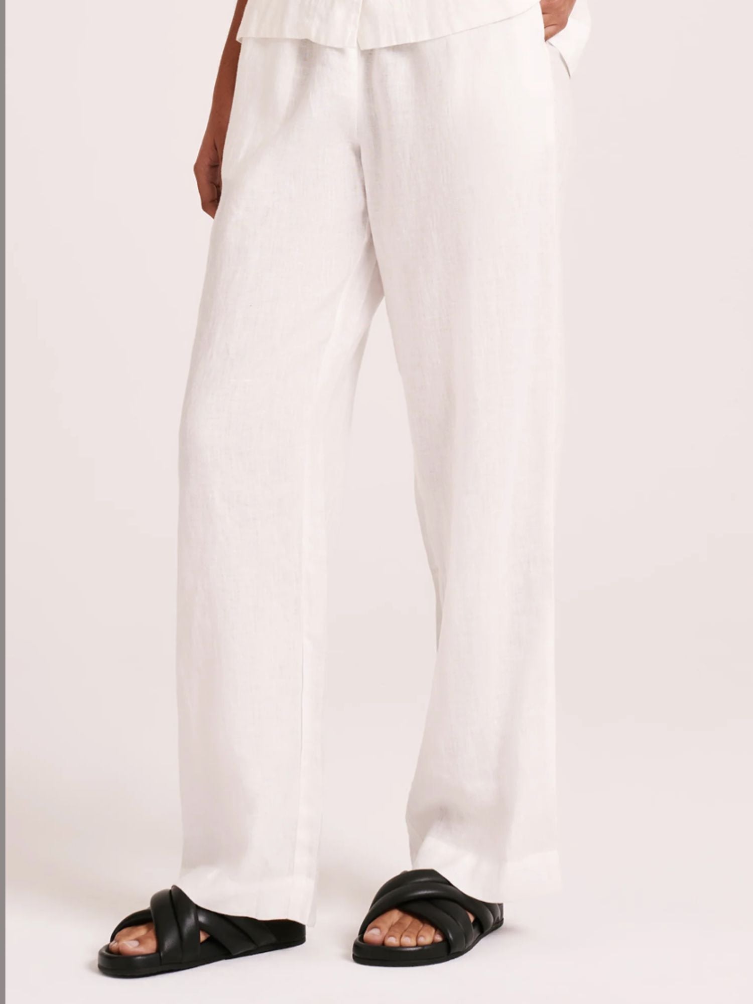 Lounge Linen Pant | White