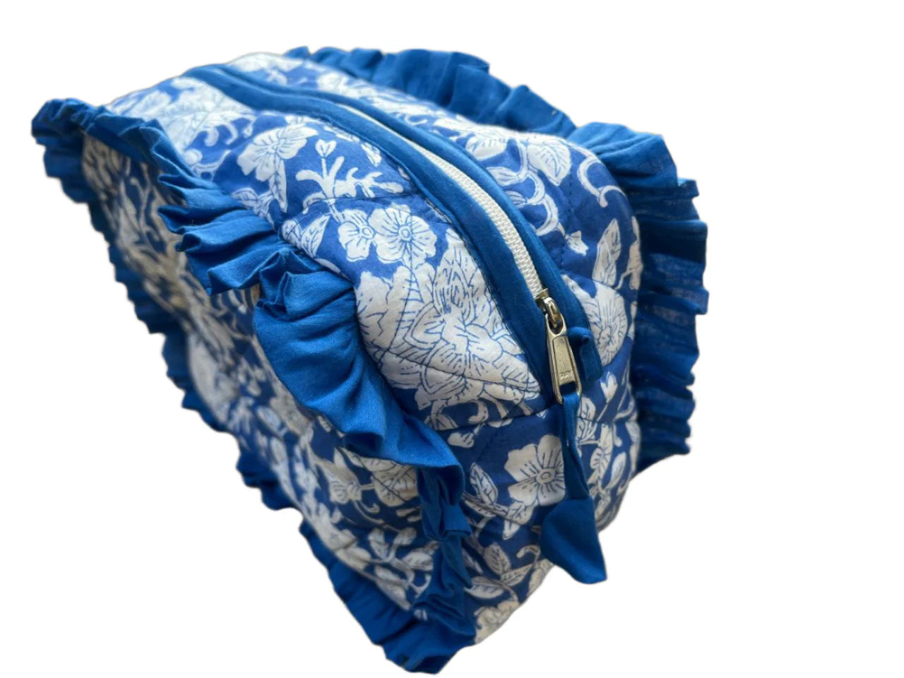 Blue Frill Cosmetic Bag