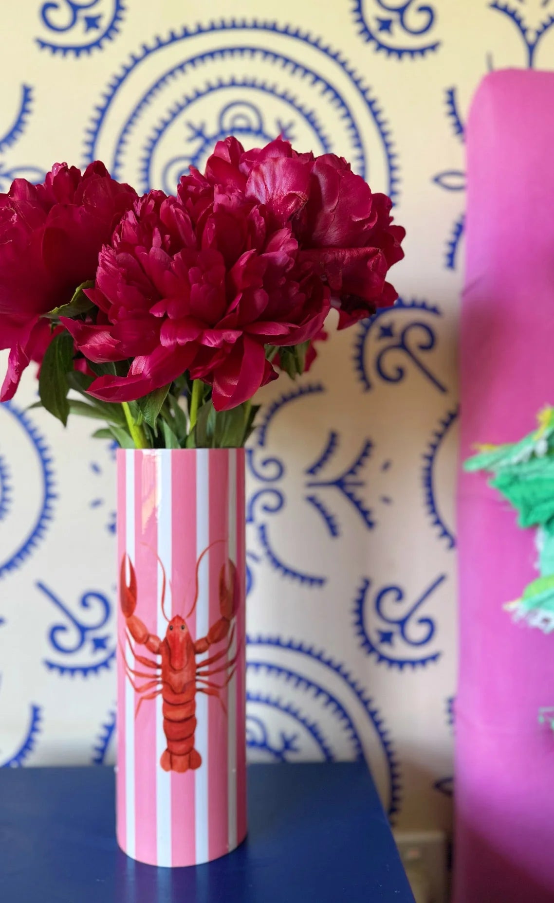 Lobster Striped Vase | Pink\Red