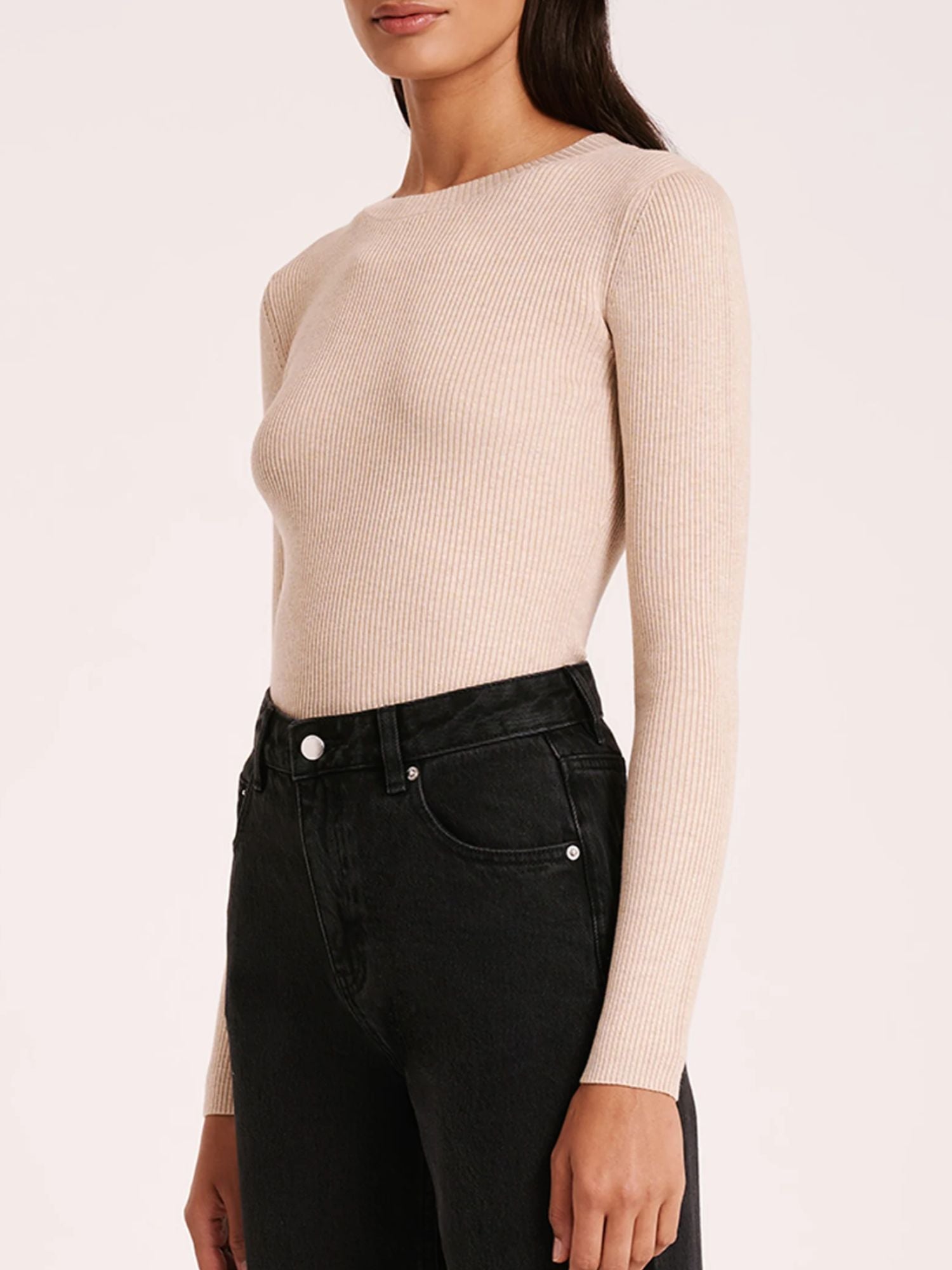 Classic Long Sleeve Knit | Oat