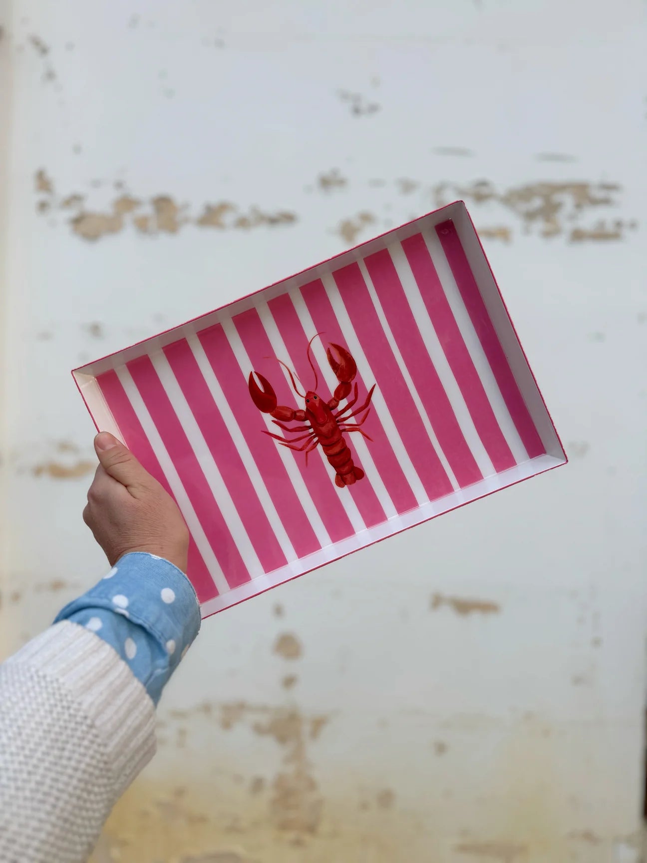 Pink Stripe Lobster Tray