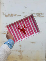 Pink Stripe Lobster Tray