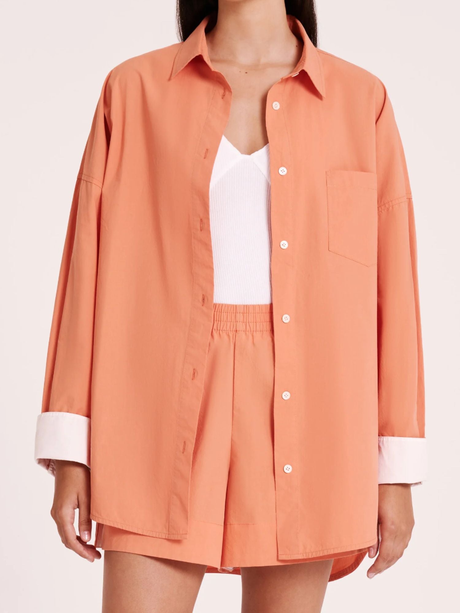 Nude Lucy - Sigrid Poplin Shirt in Watermelon