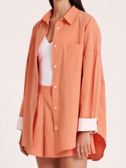 Nude Lucy - Sigrid Poplin Shirt in Watermelon