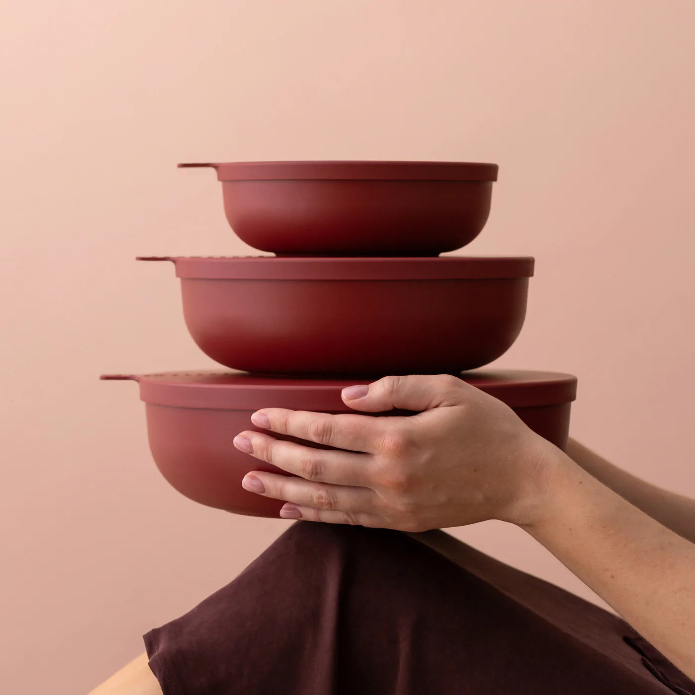 Styleware - 3 Piece Nesting Bowls | Merlot
