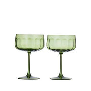 Studio Set Of 2 Glass Coupe | Olive