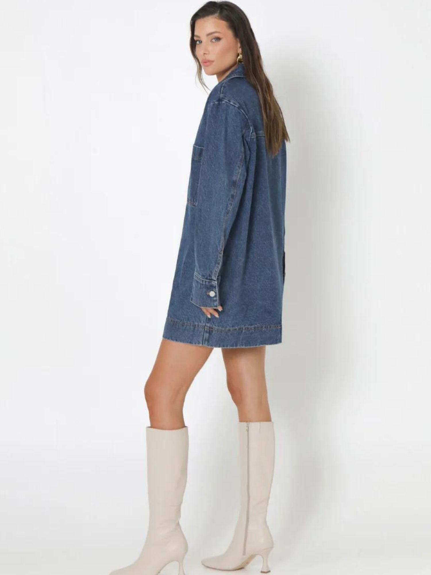 Tara Long Sleeve Mini Dress | Denim