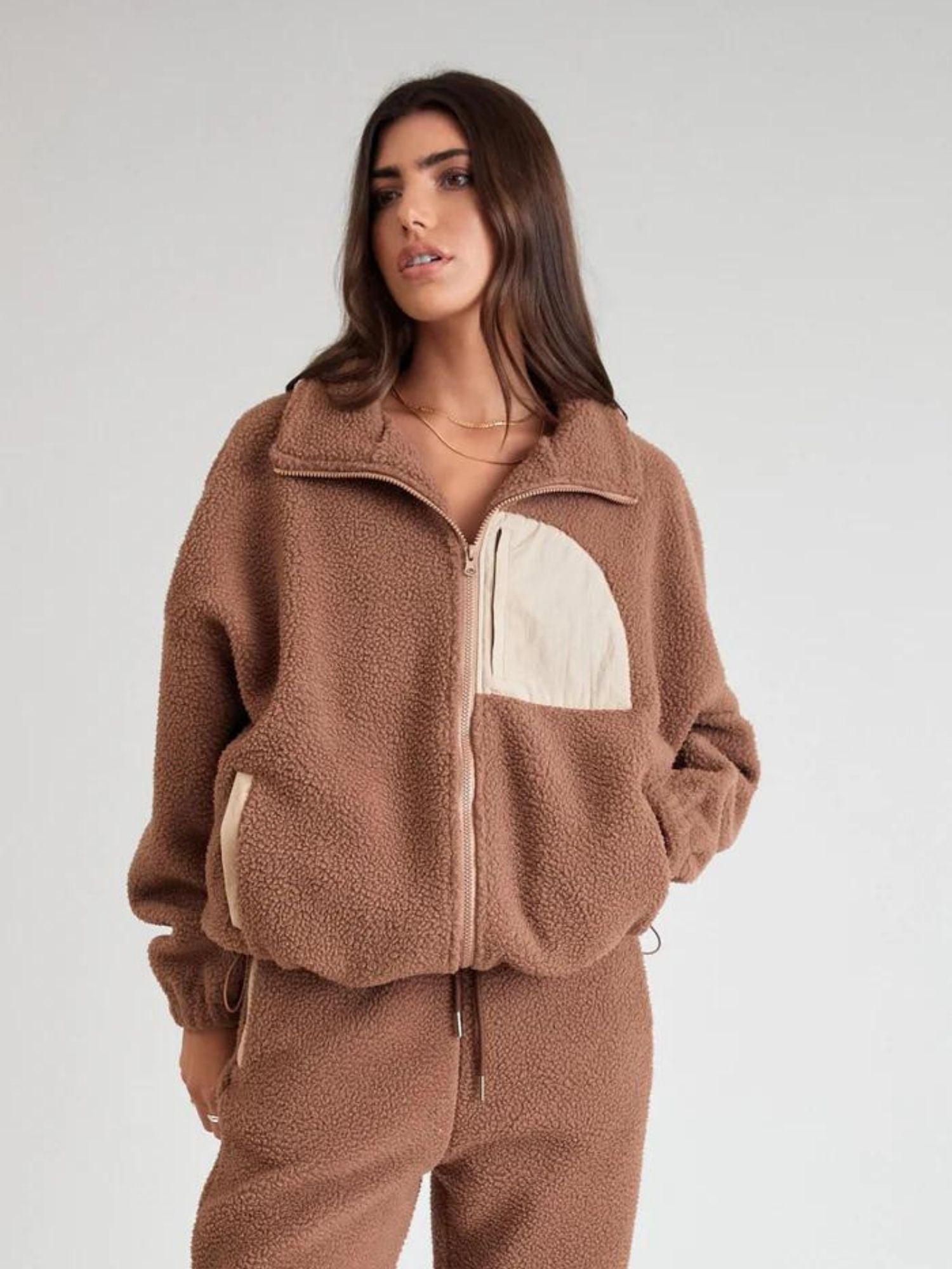 Teddy Fleece Jacket | Chocolate