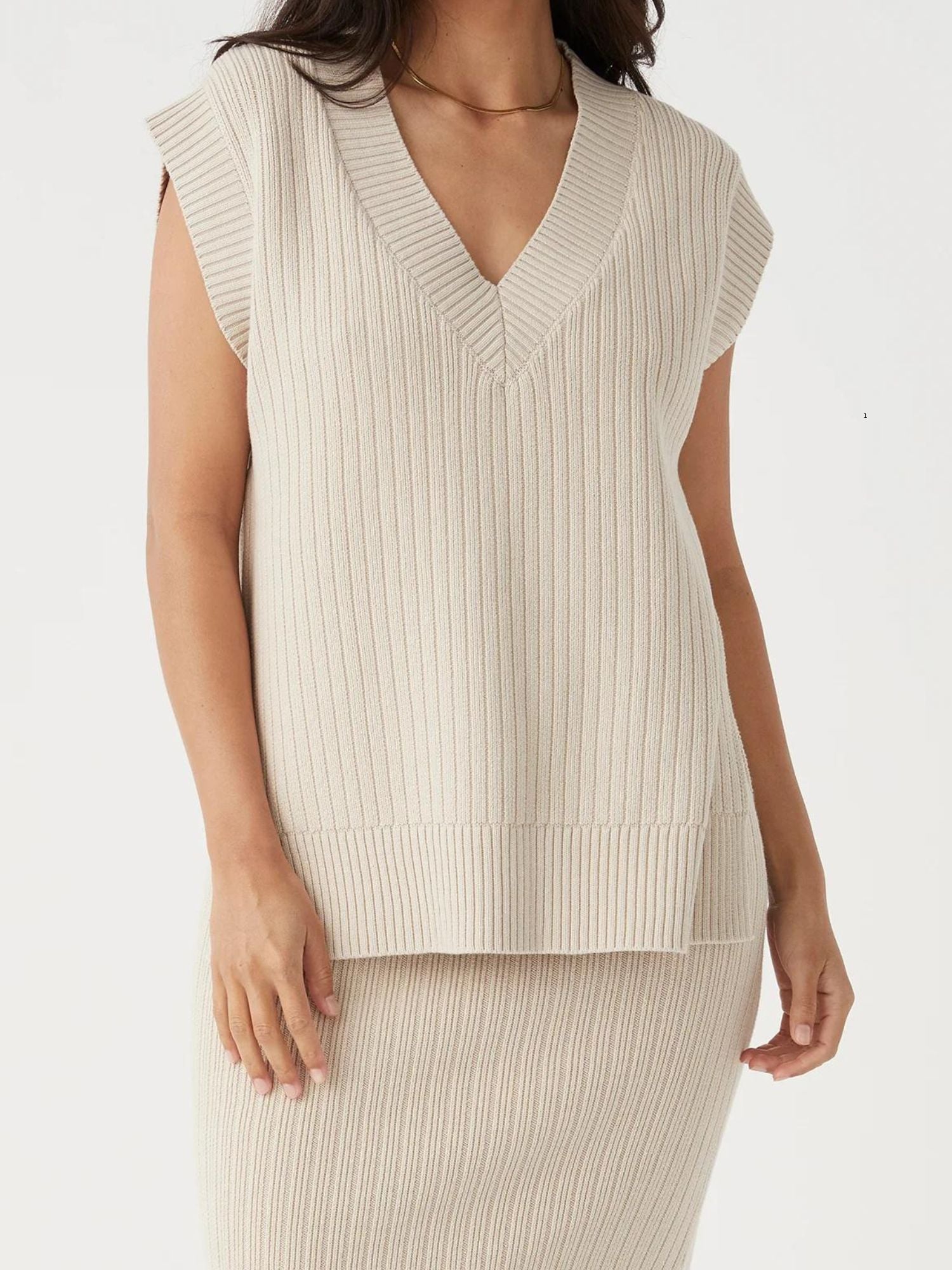 Vera Knit Vest | Sand