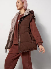 Oversized Reversible Puffer Vest | Chocolate/Latte