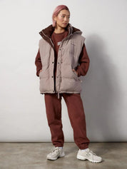 Oversized Reversible Puffer Vest | Chocolate/Latte