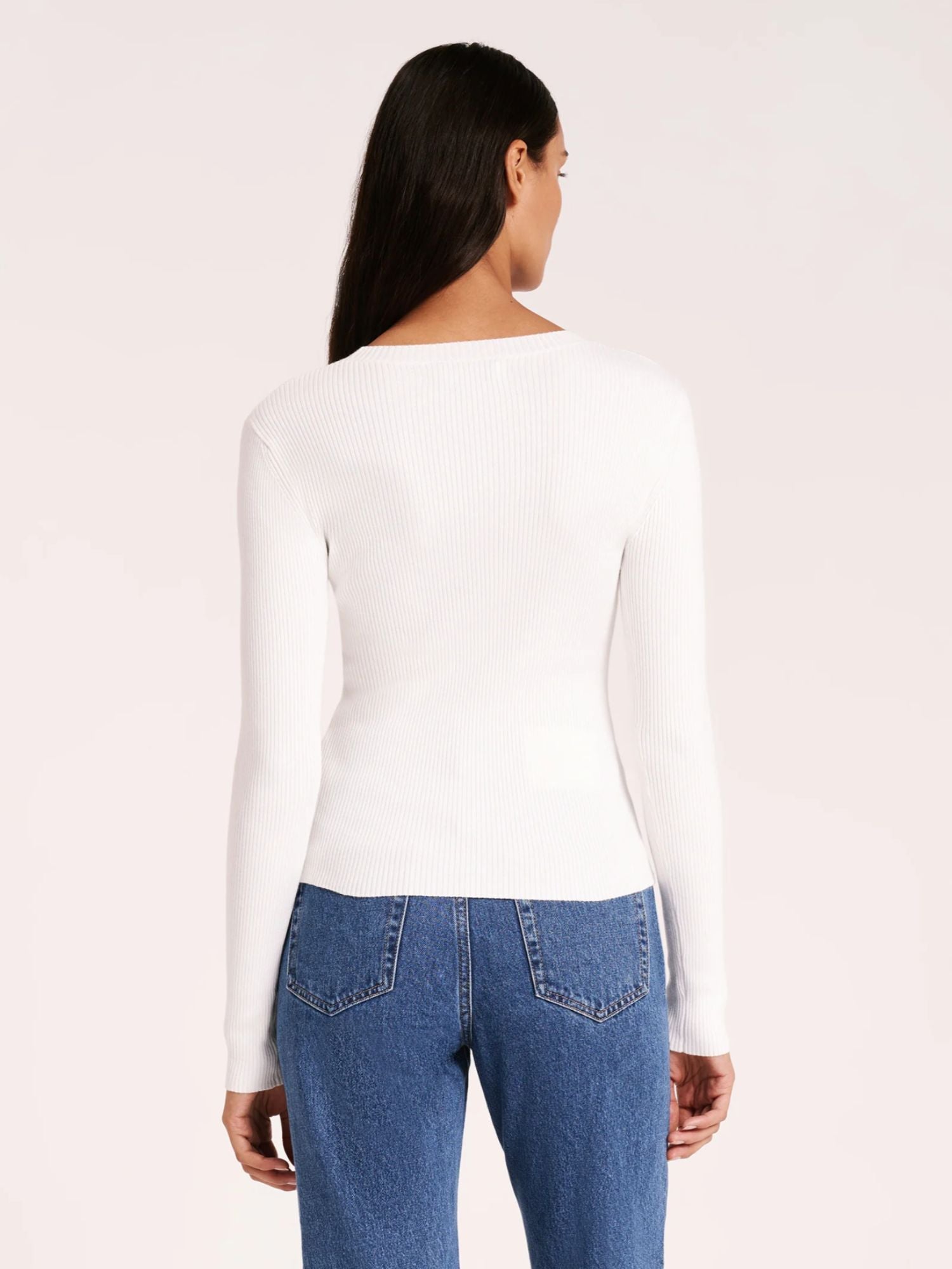 Classic Long Sleeve Knit | White