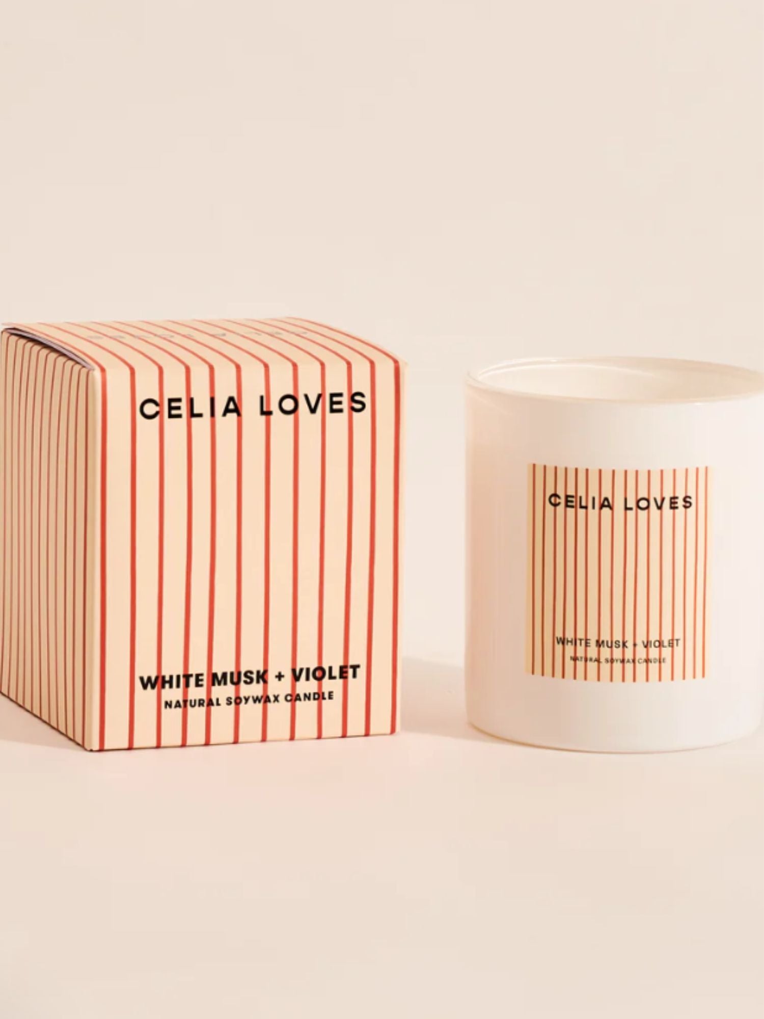 Celia Loves- White Musk & Violet Candle