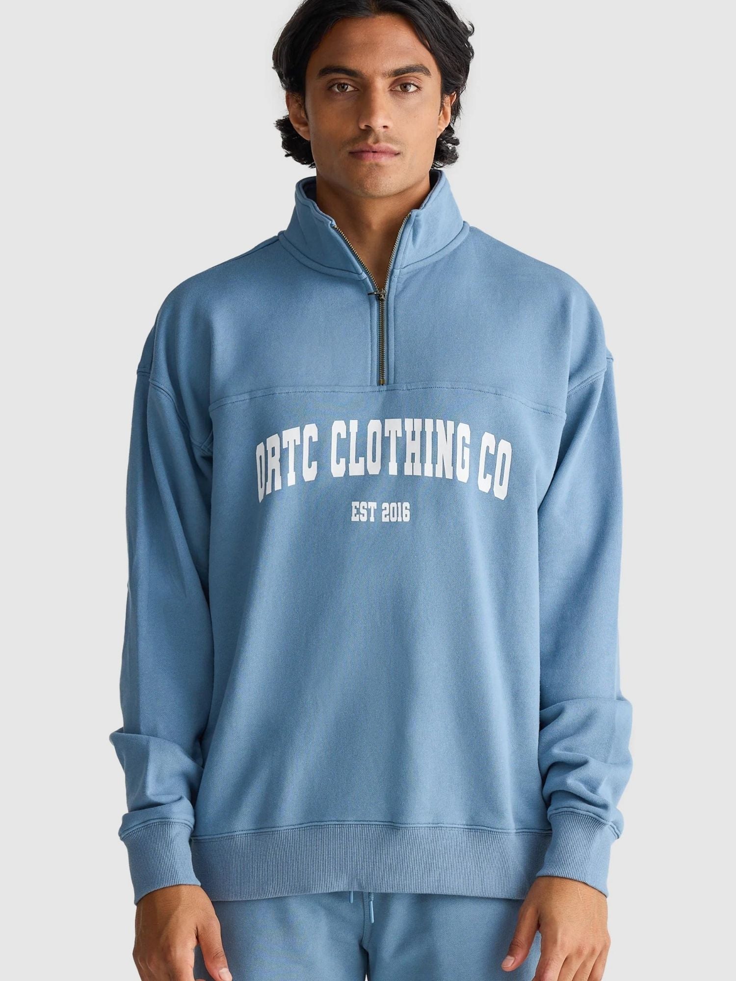 College Logo Quarter Zip | Pacific Blue