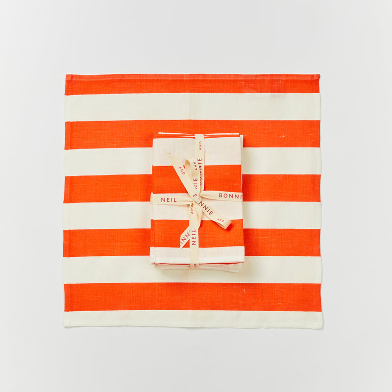 Bonnie & Neil- Stripe Red Napkins Set of 6