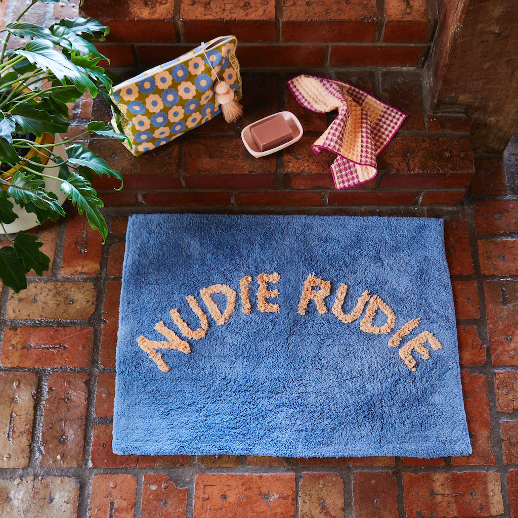 Sage & Clare- Tula Nudie Rudie Bath Mat in Cornflower