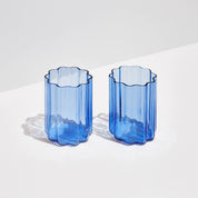 Fazeek Wave Glass Set Of 2 | Blue