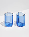 Fazeek Wave Glass Set Of 2 | Blue