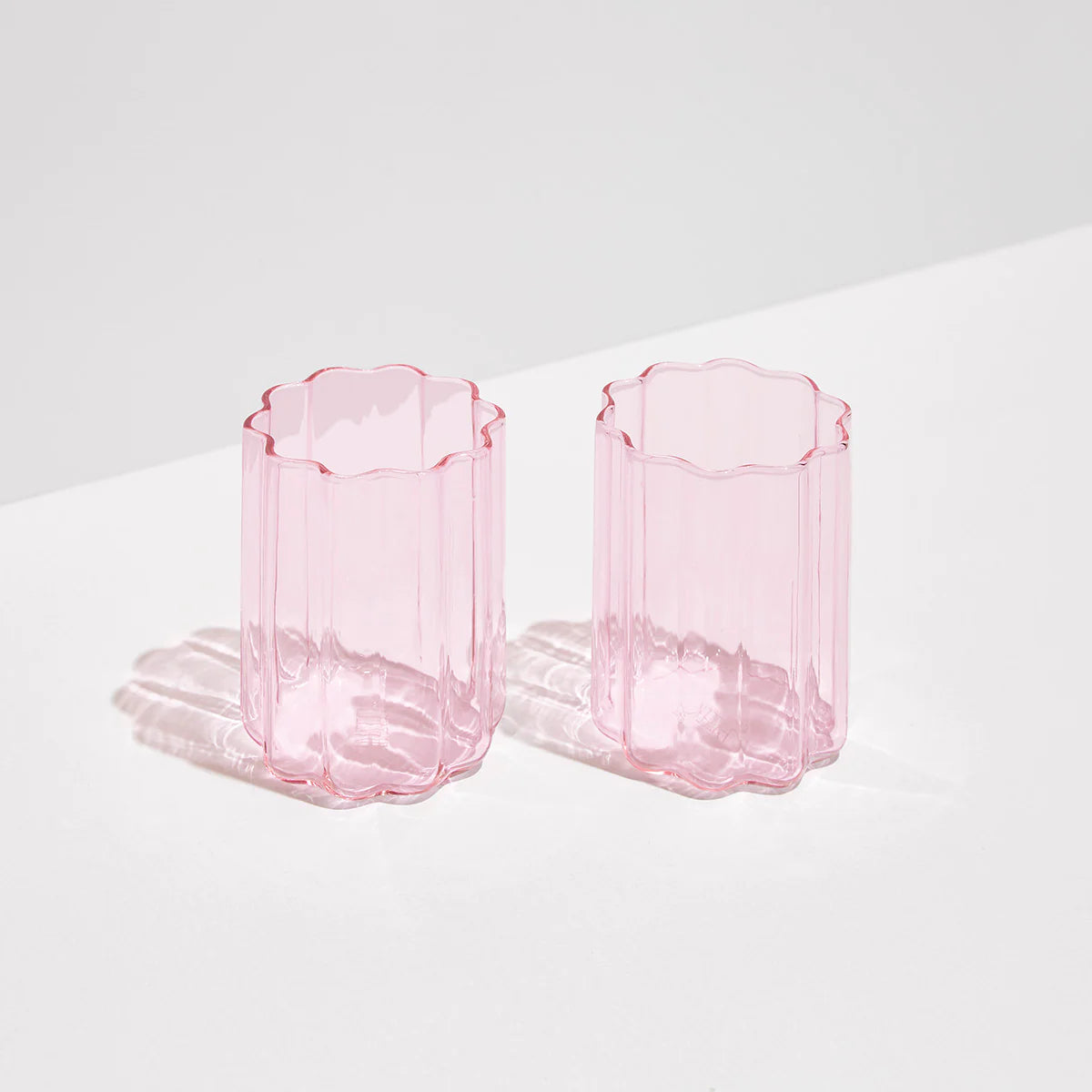 Fazeek Wave Glass Set Of 2 | Pink