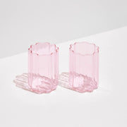 Fazeek Wave Glass Set Of 2 | Pink