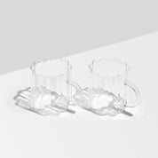 Fazeek Wave Mug Set Of 2 | Clear