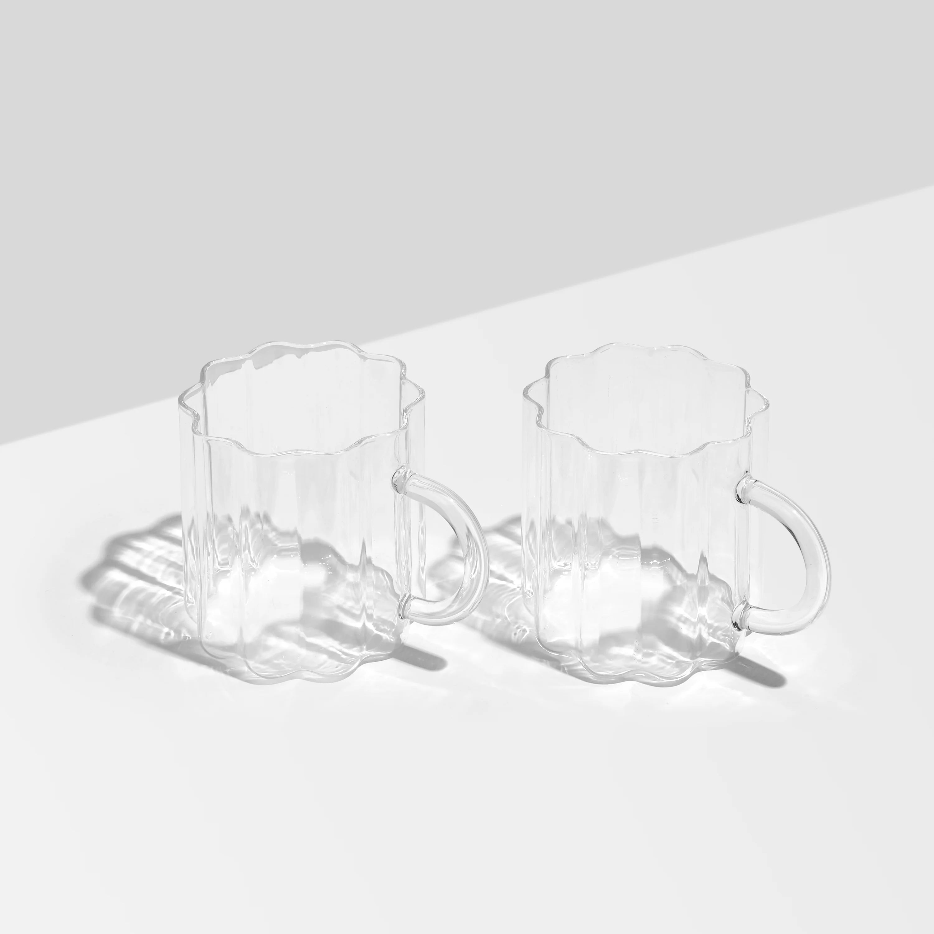 Fazeek Wave Mug Set Of 2 | Clear